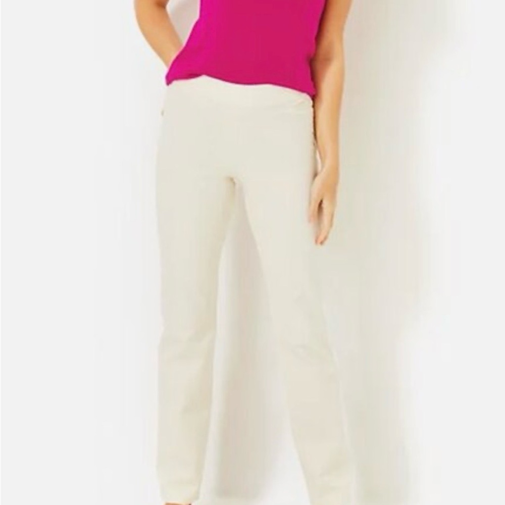 Lilly Pulitzer Declynn Bi-stretch Slim Crème Brulee pants